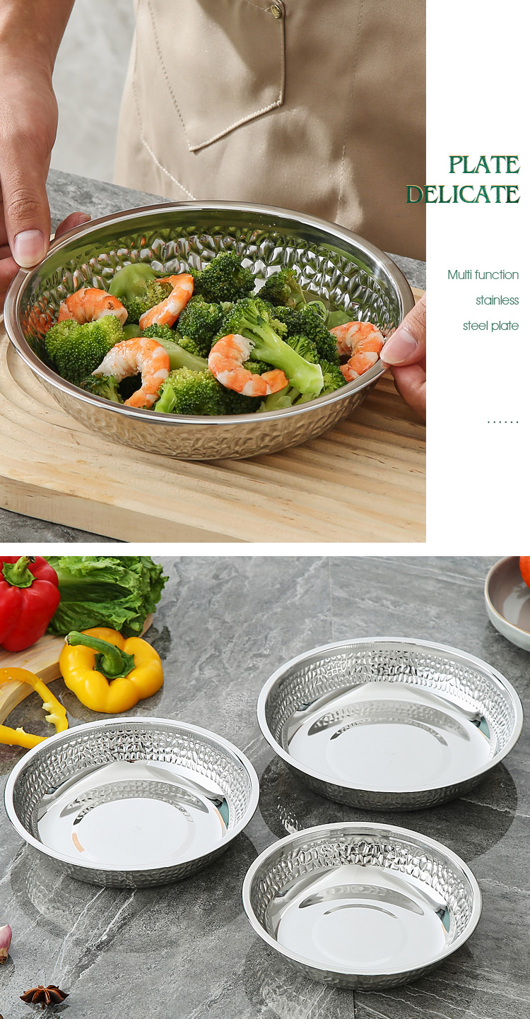 Best Wholesale Stainless Steeel Dinner Plates Set Metal Dessert Plates for Camping Household Restaurant Company-ZHENNENG 21