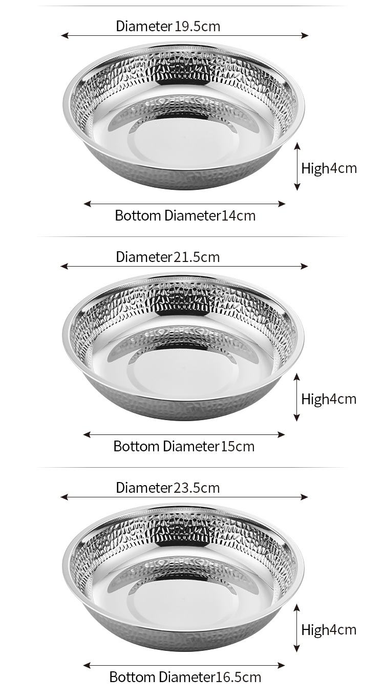 Best Wholesale Stainless Steeel Dinner Plates Set Metal Dessert Plates for Camping Household Restaurant Company-ZHENNENG 17