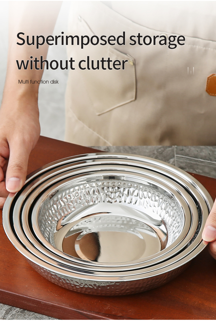 Best Wholesale Stainless Steeel Dinner Plates Set Metal Dessert Plates for Camping Household Restaurant Company-ZHENNENG 18