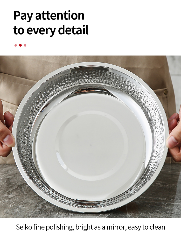 Best Wholesale Stainless Steeel Dinner Plates Set Metal Dessert Plates for Camping Household Restaurant Company-ZHENNENG 19