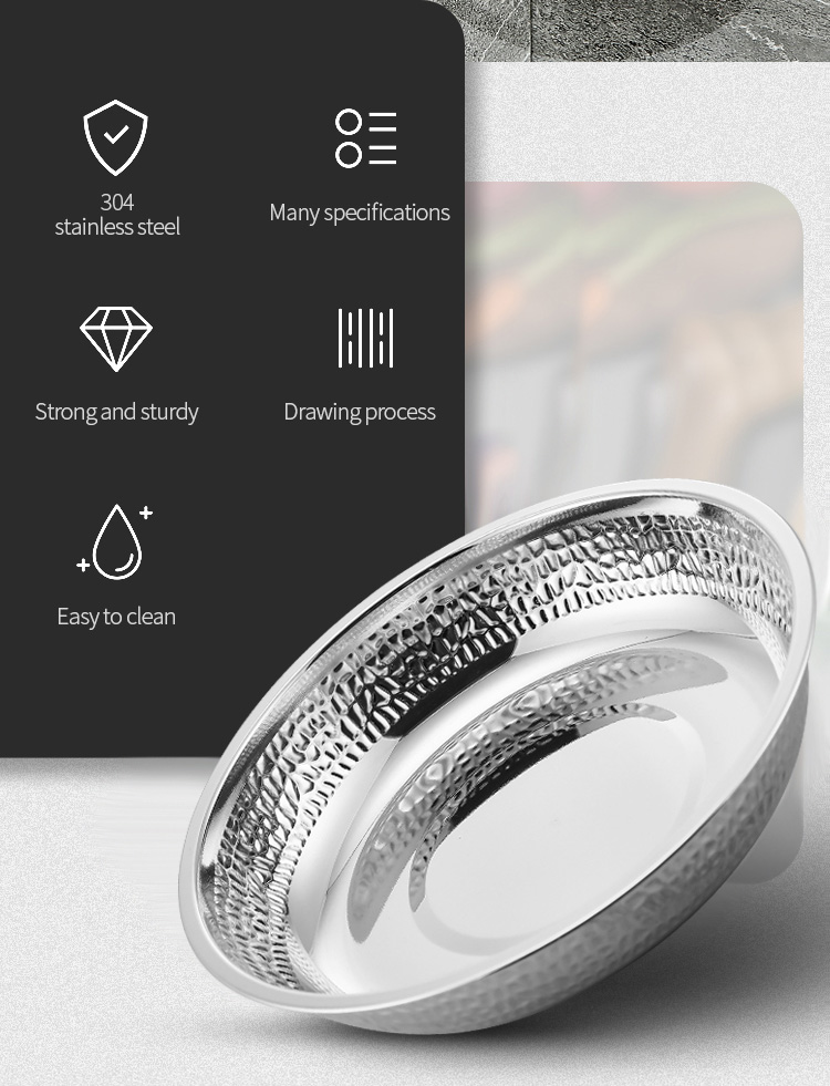 Best Wholesale Stainless Steeel Dinner Plates Set Metal Dessert Plates for Camping Household Restaurant Company-ZHENNENG 9