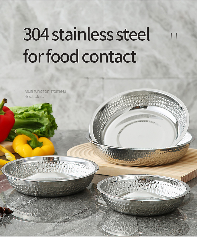 Best Wholesale Stainless Steeel Dinner Plates Set Metal Dessert Plates for Camping Household Restaurant Company-ZHENNENG 11