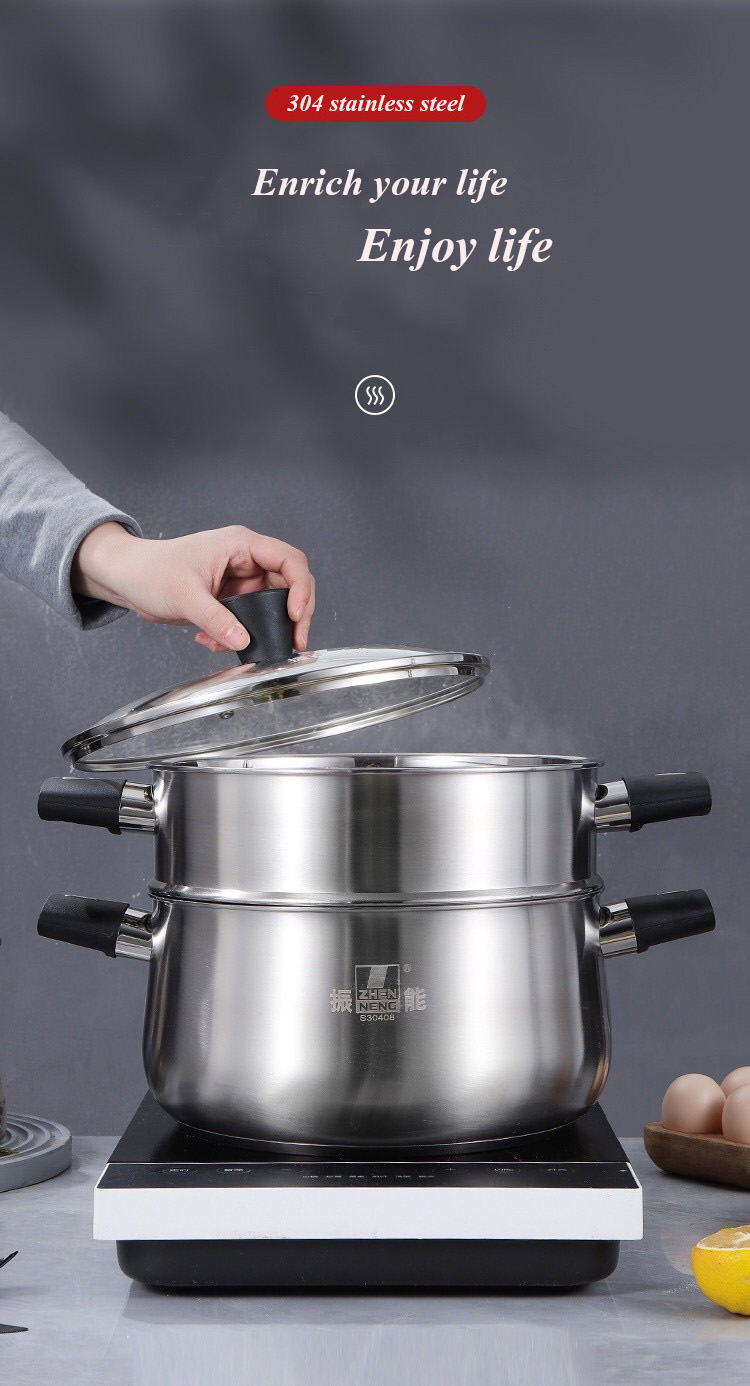 Best 2 Tier Steamer with Lid for Cooking Multipurpose Stainless Steel Steaming Pot Company - ZHENNENG 6