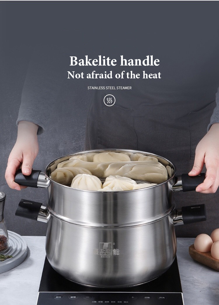Best 2 Tier Steamer with Lid for Cooking Multipurpose Stainless Steel Steaming Pot Company - ZHENNENG 11