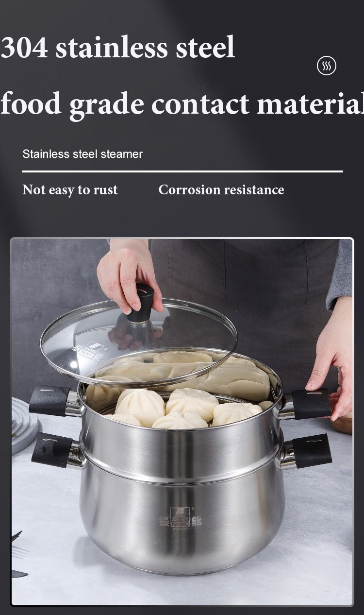 Best 2 Tier Steamer with Lid for Cooking Multipurpose Stainless Steel Steaming Pot Company - ZHENNENG 8