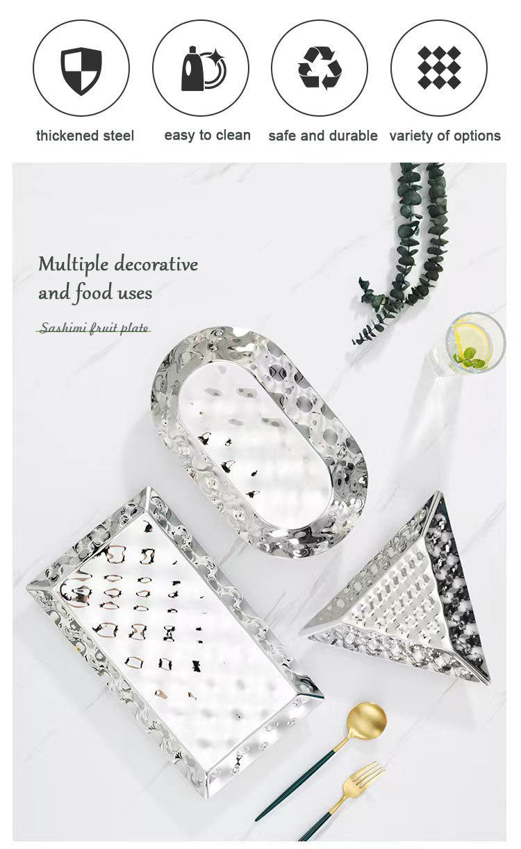 Best Hammered steel fruit basin decorative glossy silver metal hammered bowl company - ZHENNENG 7