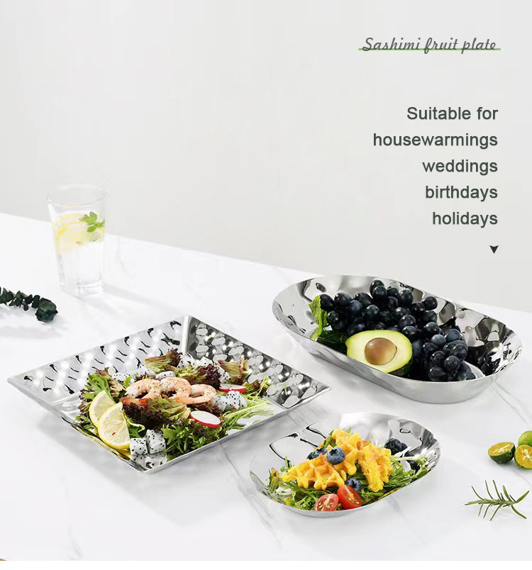 Best Hammered steel fruit basin decorative glossy silver metal hammered bowl company - ZHENNENG 11