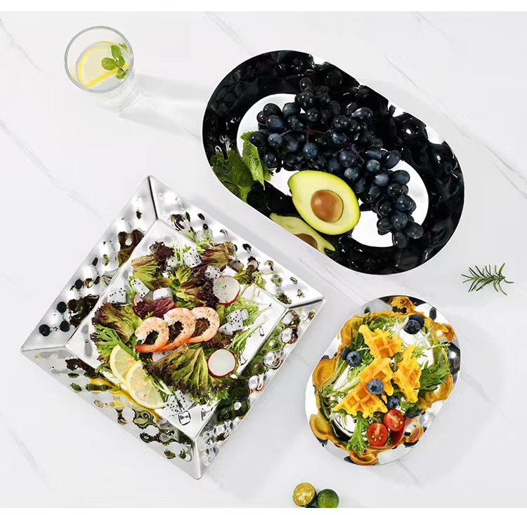 Best Hammered steel fruit basin decorative glossy silver metal hammered bowl company - ZHENNENG 14