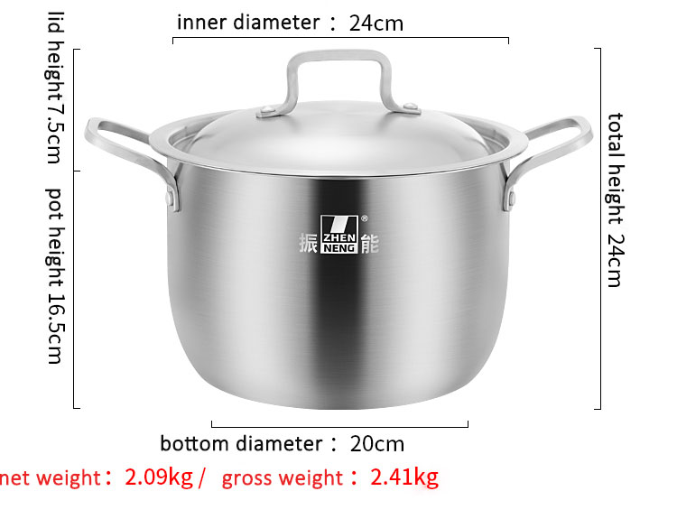 Wholesale Stainless Steel Stock Pots 22cm Soup Pot Supplier | ZHENNENG 20