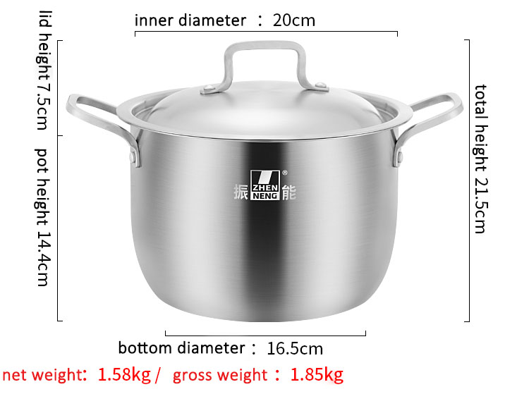 Wholesale Stainless Steel Stock Pots 22cm Soup Pot Supplier | ZHENNENG