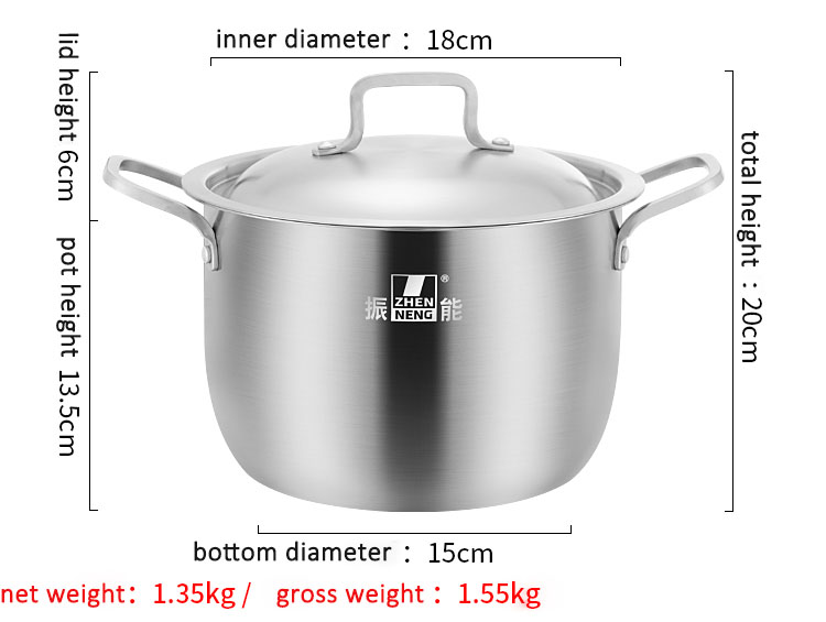 Wholesale Stainless Steel Stock Pots 22cm Soup Pot Supplier | ZHENNENG