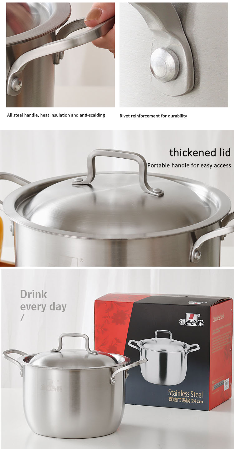 Wholesale Stainless Steel Stock Pots 22cm Soup Pot Supplier | ZHENNENG 22