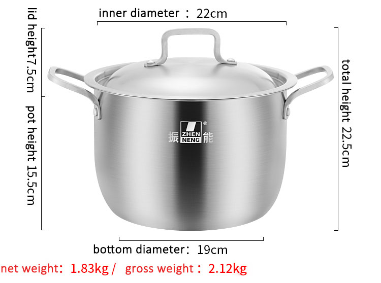 Wholesale Stainless Steel Stock Pots 22cm Soup Pot Supplier | ZHENNENG 19