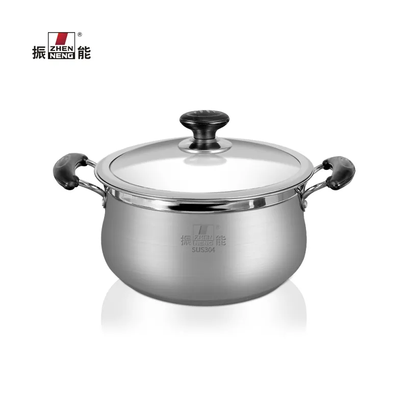 22CM Stainless Steel Stock Pot with Glass Lid & Strainer 2