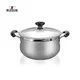 22CM Stainless Steel Stock Pot with Glass Lid & Strainer 2
