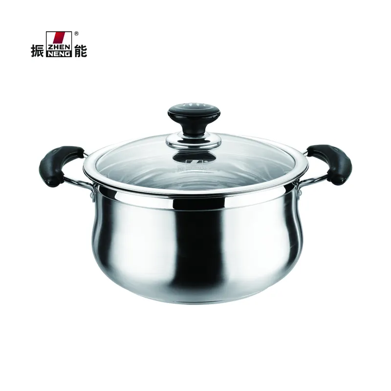 22CM Stainless Steel Stock Pot with Glass Lid & Strainer 5