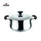 22CM Stainless Steel Stock Pot with Glass Lid & Strainer 5