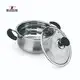 22CM Stainless Steel Stock Pot with Glass Lid & Strainer 7