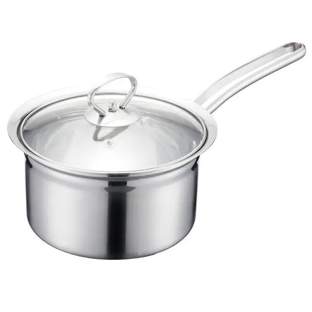 16cm Stainless Steel Milk Saucepan with Long Handle 3