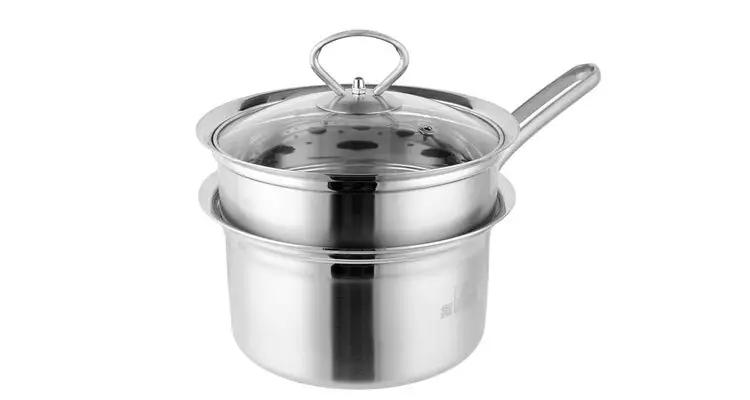 16cm Heat Resistant Steel Milk Pan with Lid & Grid 5