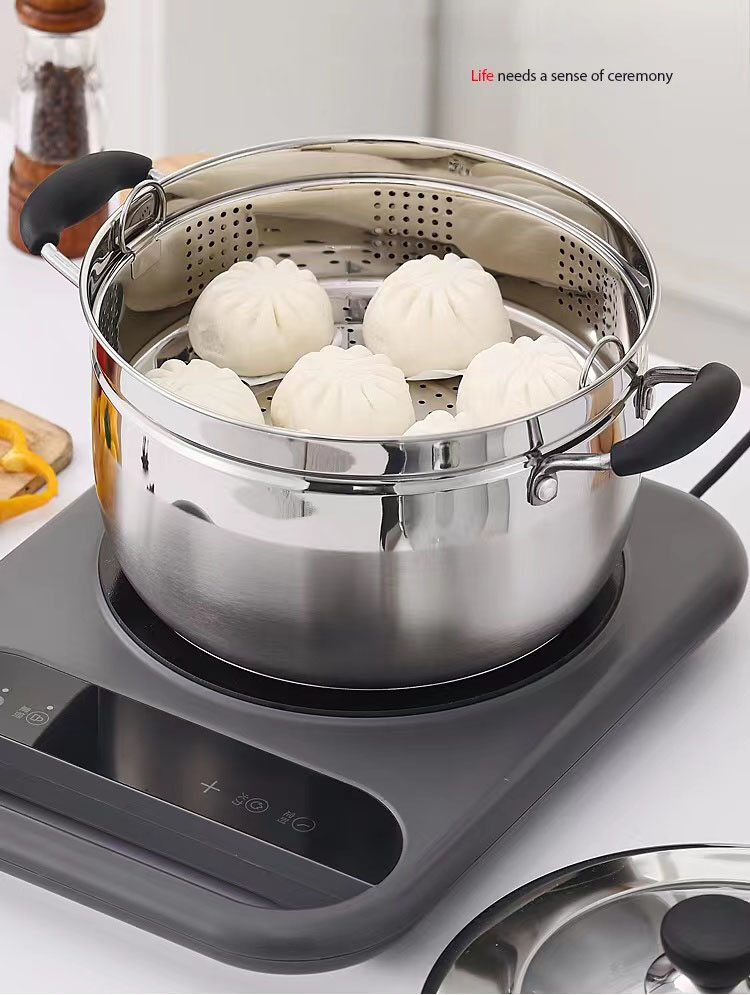 Quality 24cm New-designed and Multi-purpose Steaming with Bakelite Handle Steamer Pot Manufacturer | ZHENNENG 12
