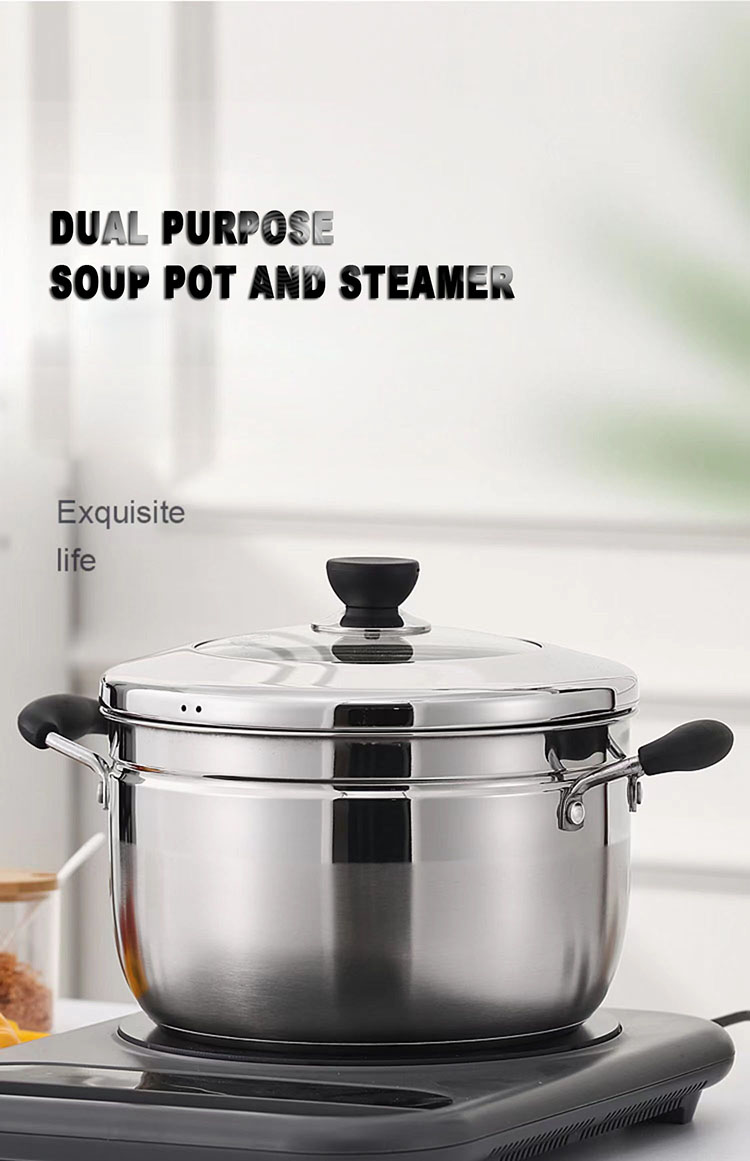 Quality 24cm New-designed and Multi-purpose Steaming with Bakelite Handle Steamer Pot Manufacturer | ZHENNENG 10
