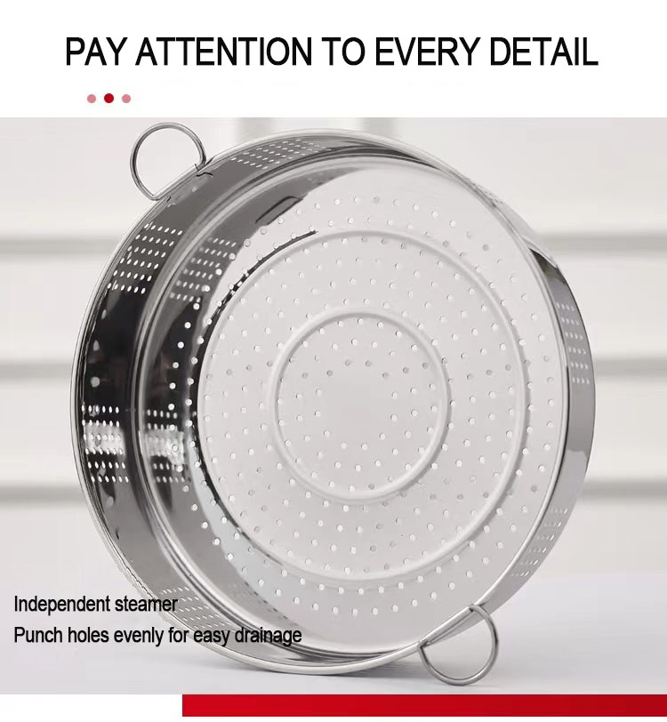 Quality 24cm New-designed and Multi-purpose Steaming with Bakelite Handle Steamer Pot Manufacturer | ZHENNENG 18