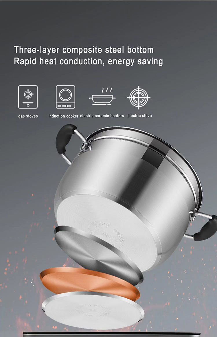 Quality 24cm New-designed and Multi-purpose Steaming with Bakelite Handle Steamer Pot Manufacturer | ZHENNENG 15