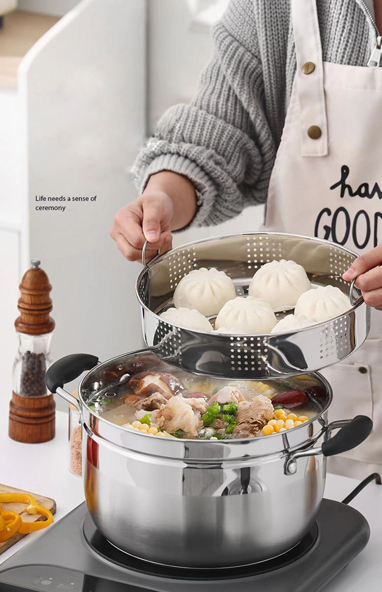 Quality 24cm New-designed and Multi-purpose Steaming with Bakelite Handle Steamer Pot Manufacturer | ZHENNENG 14