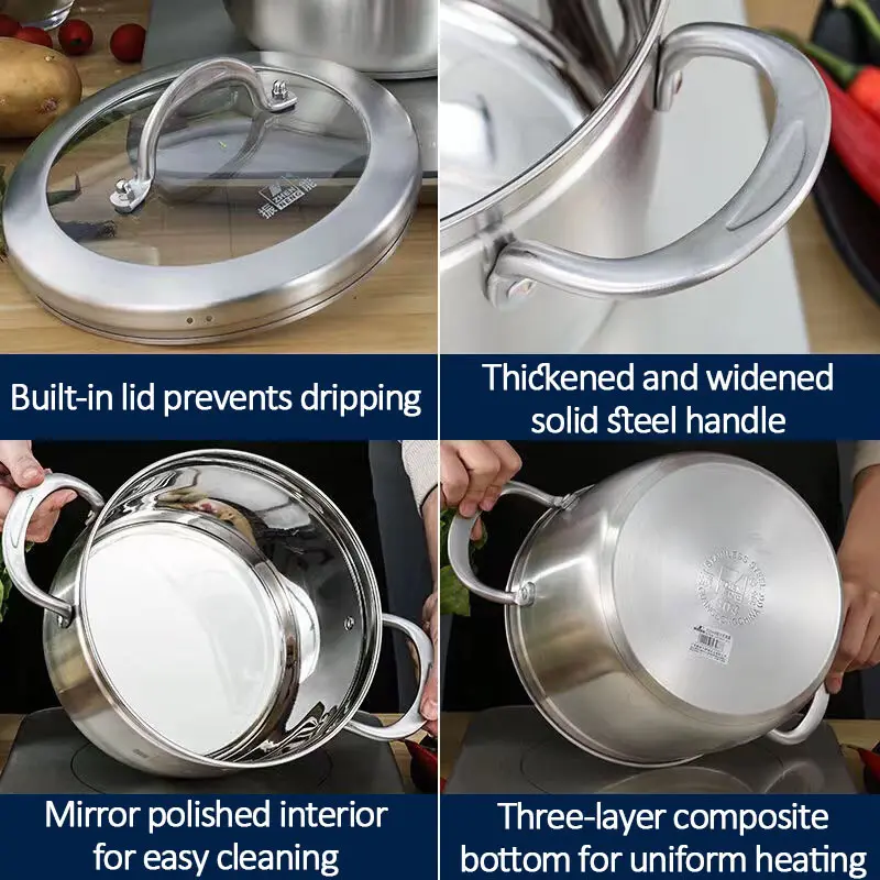 Stainless Steel Steamer 3 Tier Pot 6