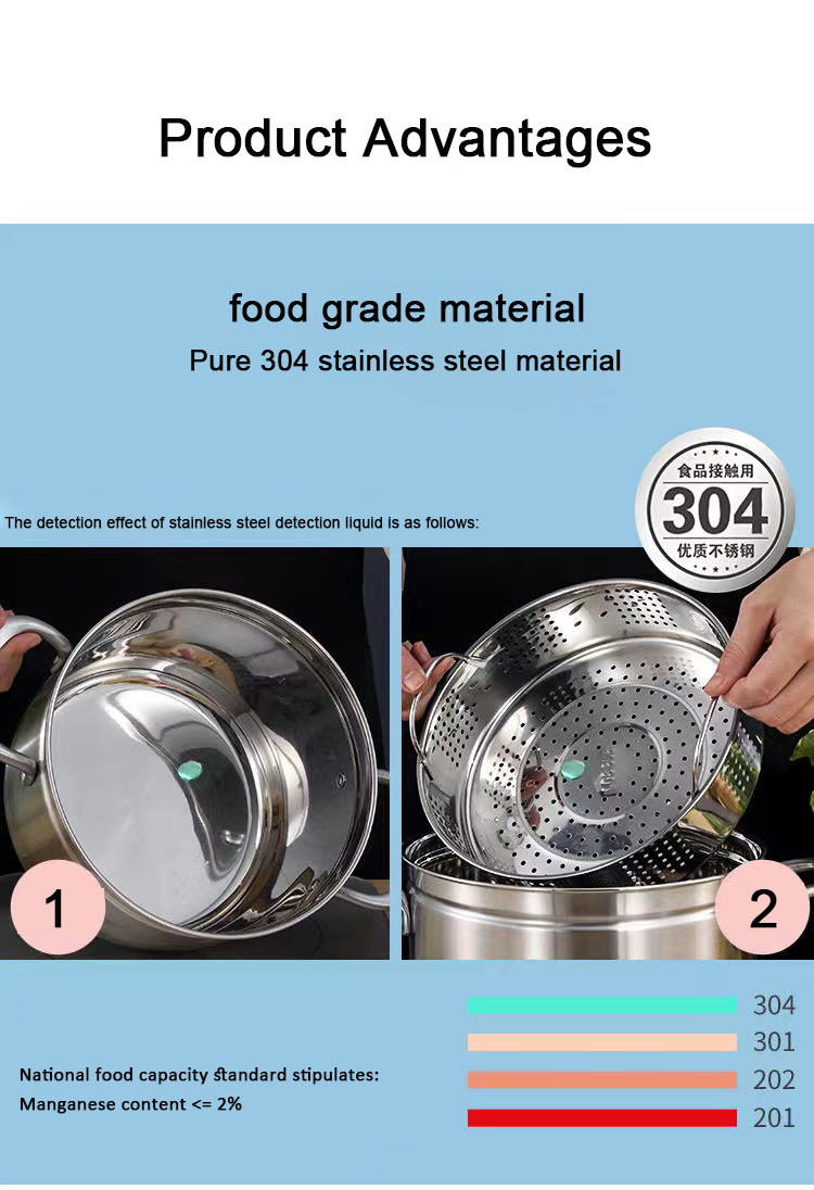 Quality 24cm Steamer Pot Hotpot Food Steamer Pot Cookware Household Cooking Steaming Pot Manufacturer | ZHENNENG 9