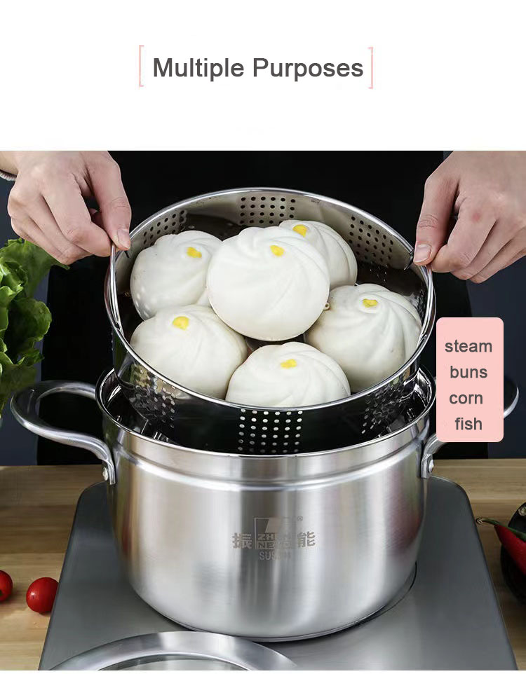 Quality 24cm Steamer Pot Hotpot Food Steamer Pot Cookware Household Cooking Steaming Pot Manufacturer | ZHENNENG 11
