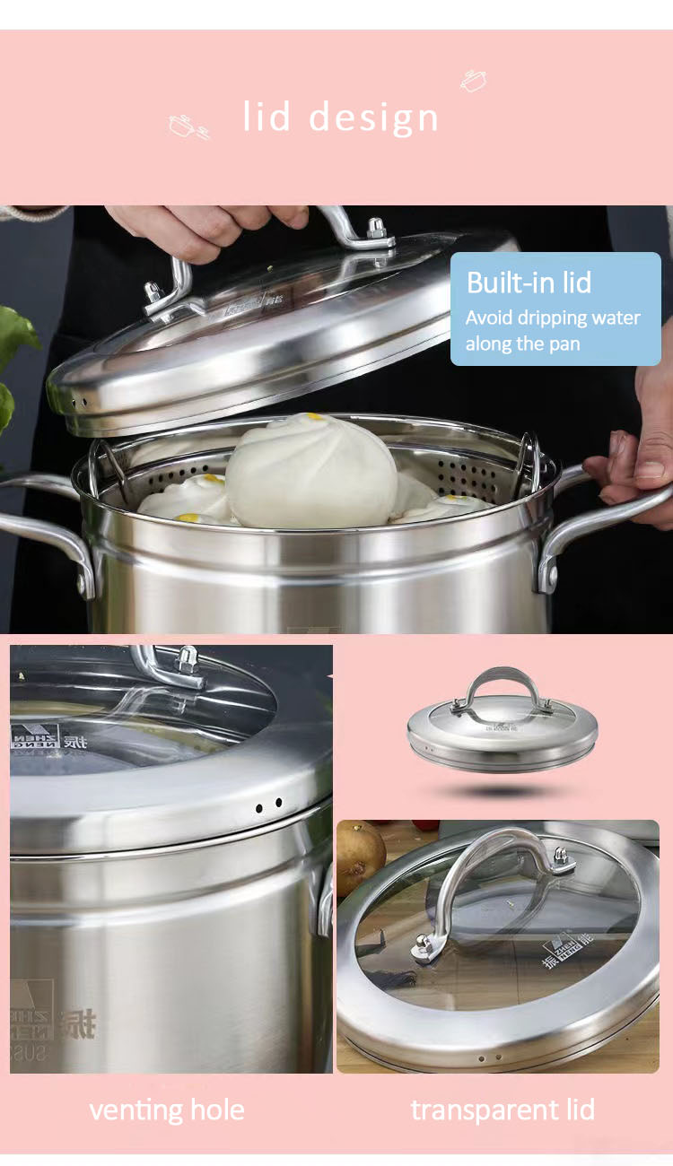 Quality 24cm Steamer Pot Hotpot Food Steamer Pot Cookware Household Cooking Steaming Pot Manufacturer | ZHENNENG 14