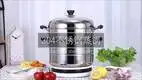 26cm Stainless Steel Double Bottom Steamer with Visible Cover & Steaming Cage 2