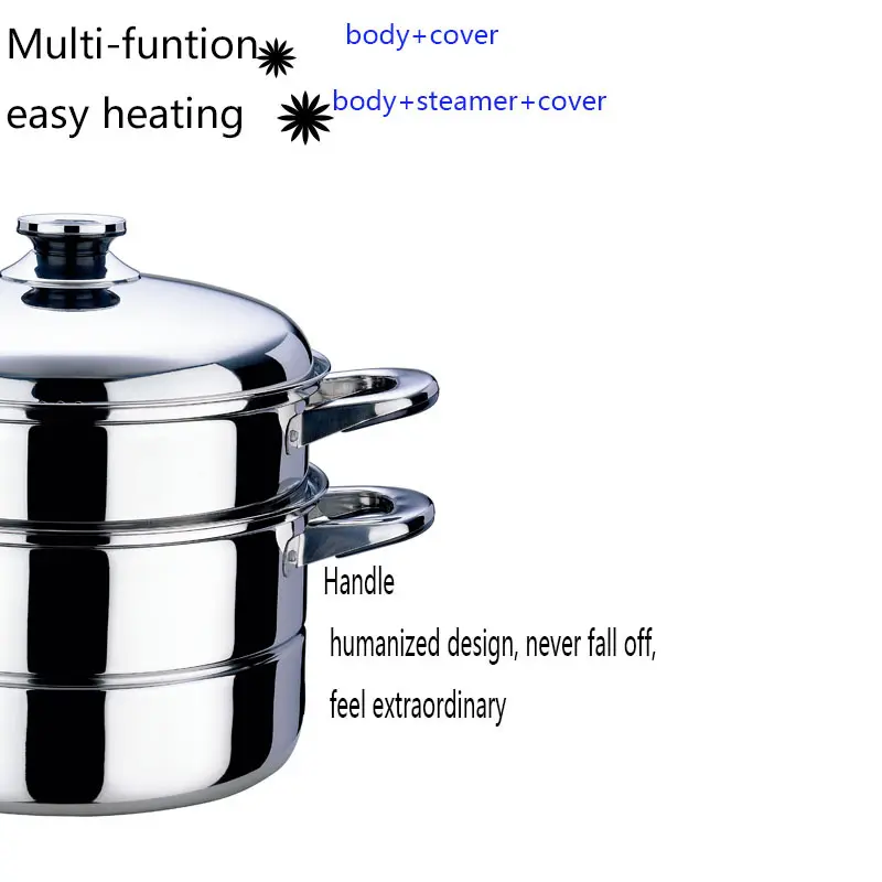 Пароварка из нержавеющей стали диаметром 24 см с крышкой. 6