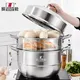 32cm 3-Tier Stainless Steel Steamer with Glass Lid and Dual Handles 3