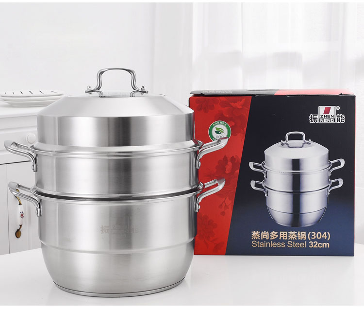 Quality 32cm High Quality stainless steel cookware steamer soup sauce pot steamer Manufacturer | ZHENNENG 19