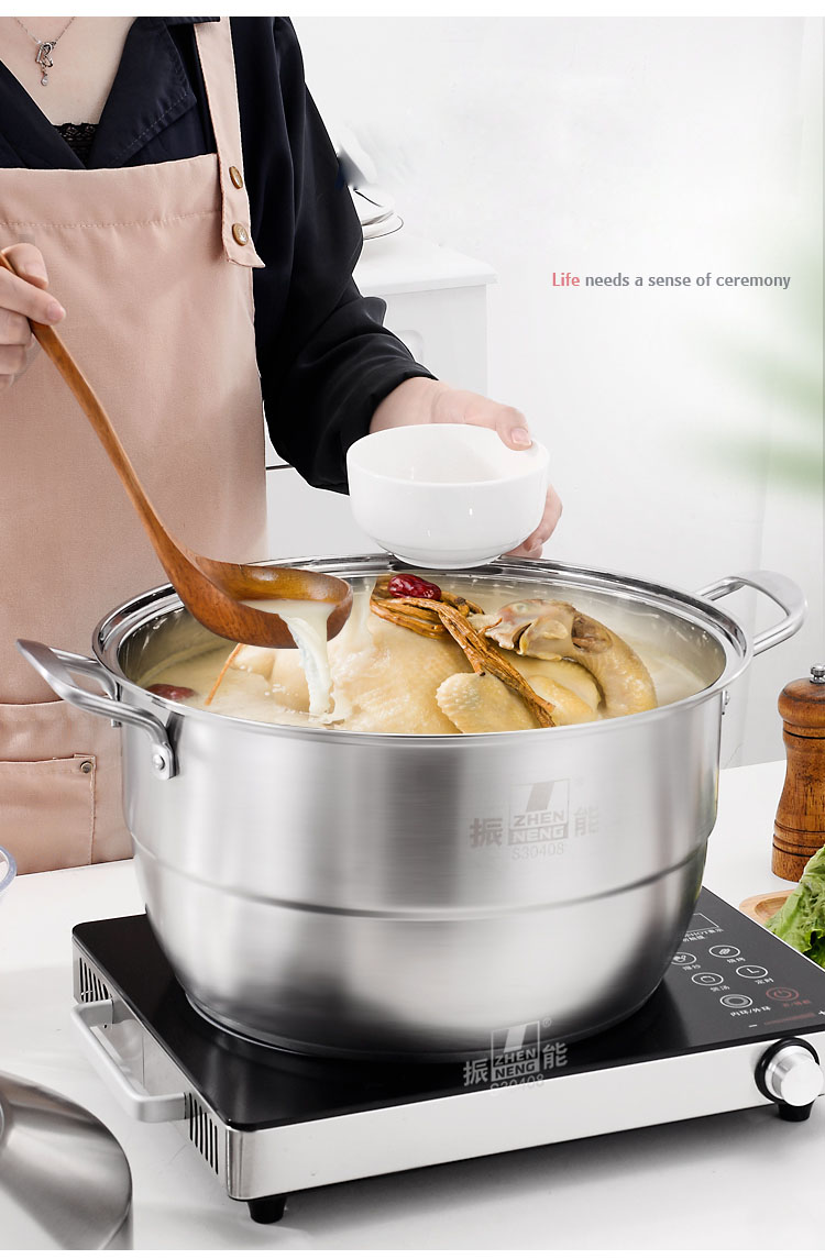 Quality 32cm High Quality stainless steel cookware steamer soup sauce pot steamer Manufacturer | ZHENNENG 15