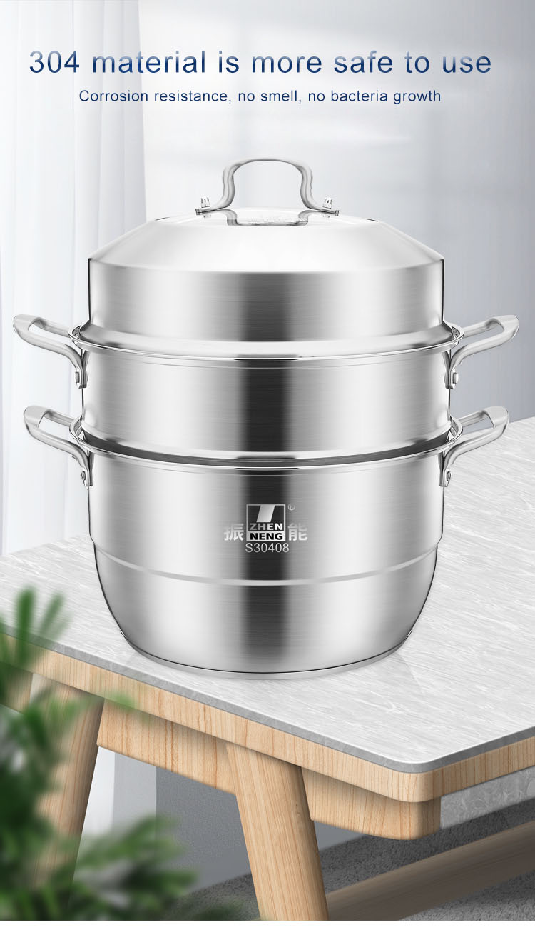 Quality 32cm High Quality stainless steel cookware steamer soup sauce pot steamer Manufacturer | ZHENNENG 10