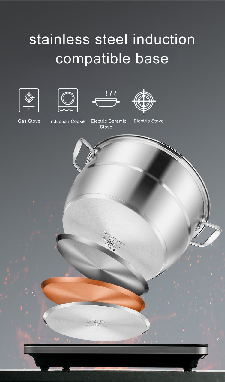 Quality 32cm High Quality stainless steel cookware steamer soup sauce pot steamer Manufacturer | ZHENNENG 13