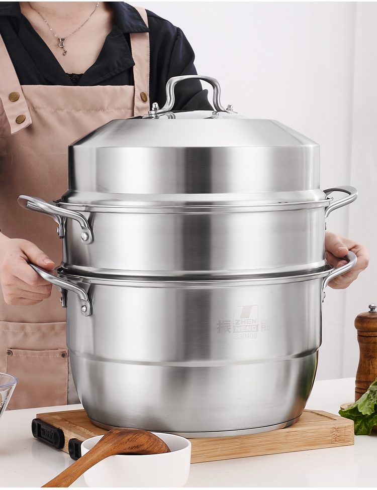 Quality 32cm High Quality stainless steel cookware steamer soup sauce pot steamer Manufacturer | ZHENNENG 21