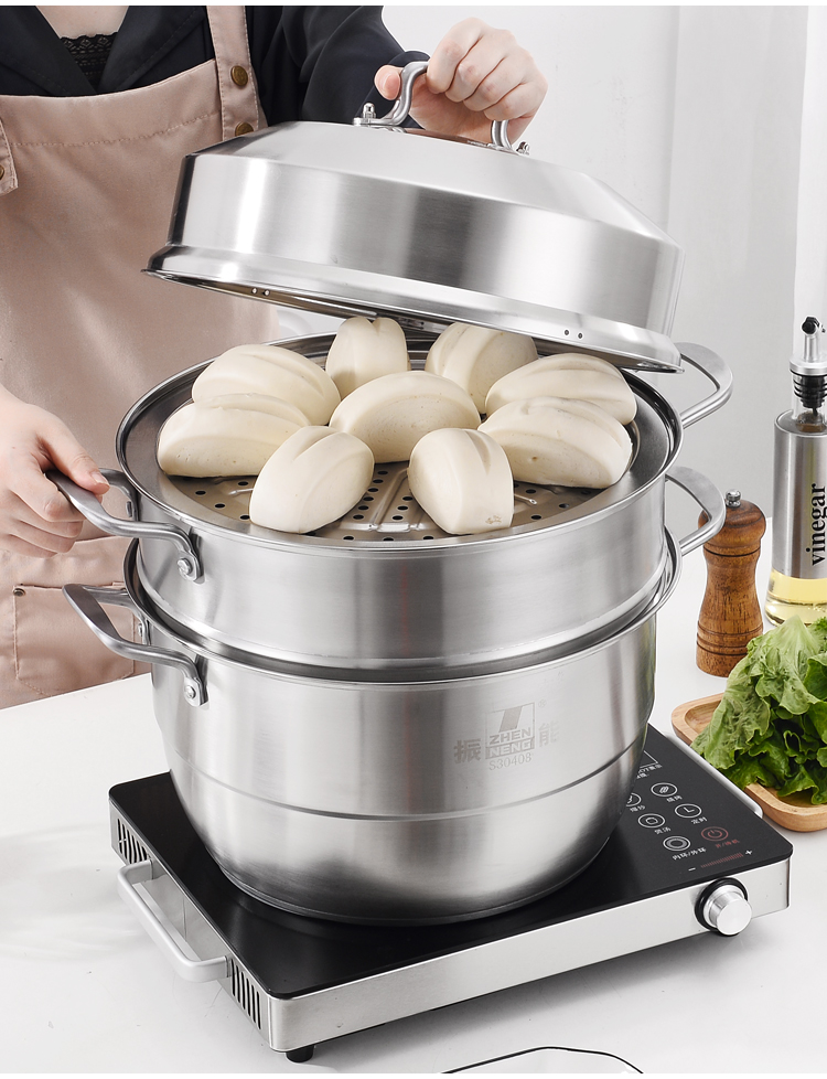 Quality 32cm High Quality stainless steel cookware steamer soup sauce pot steamer Manufacturer | ZHENNENG 20