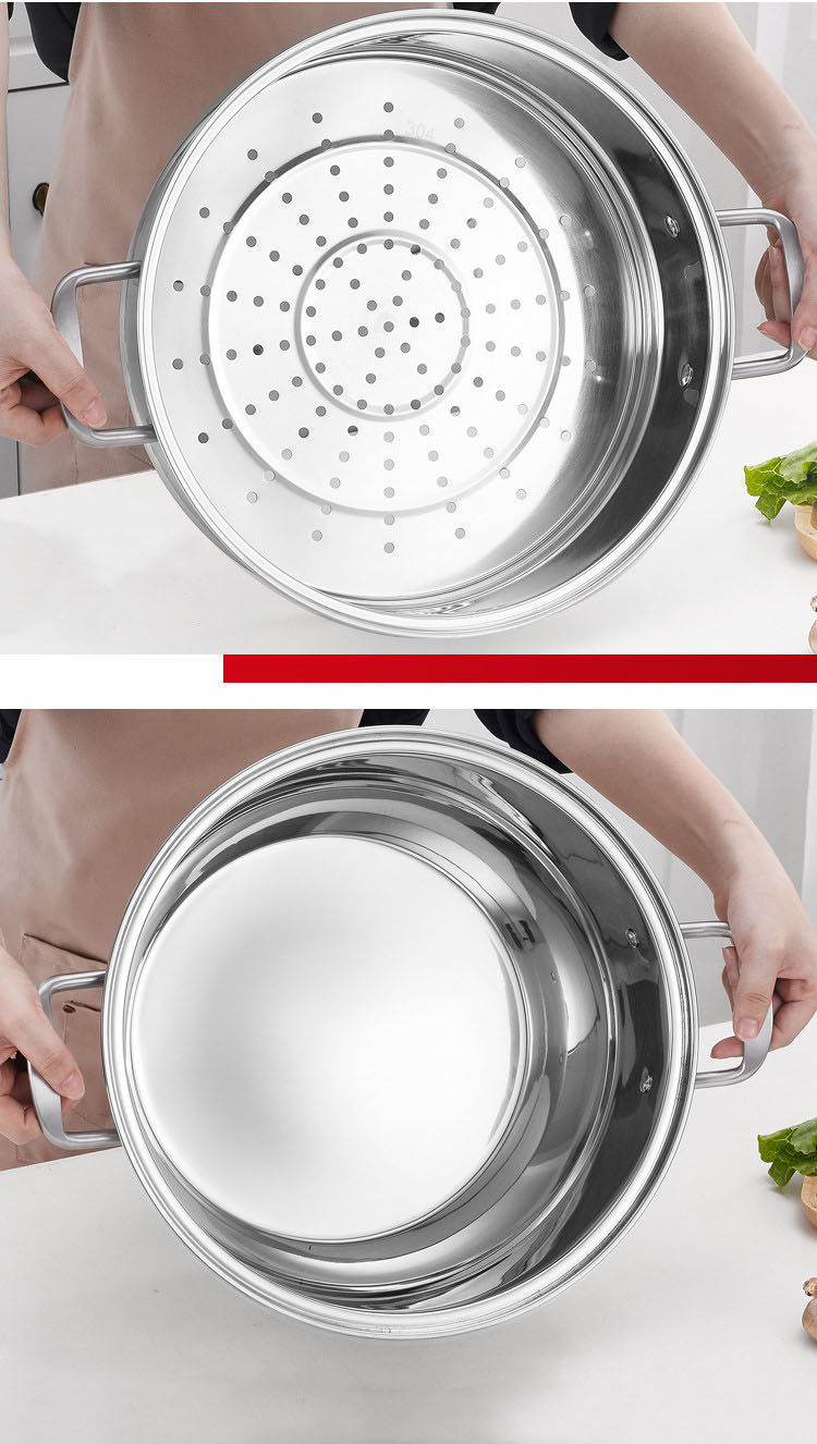 Quality 32cm High Quality stainless steel cookware steamer soup sauce pot steamer Manufacturer | ZHENNENG 17
