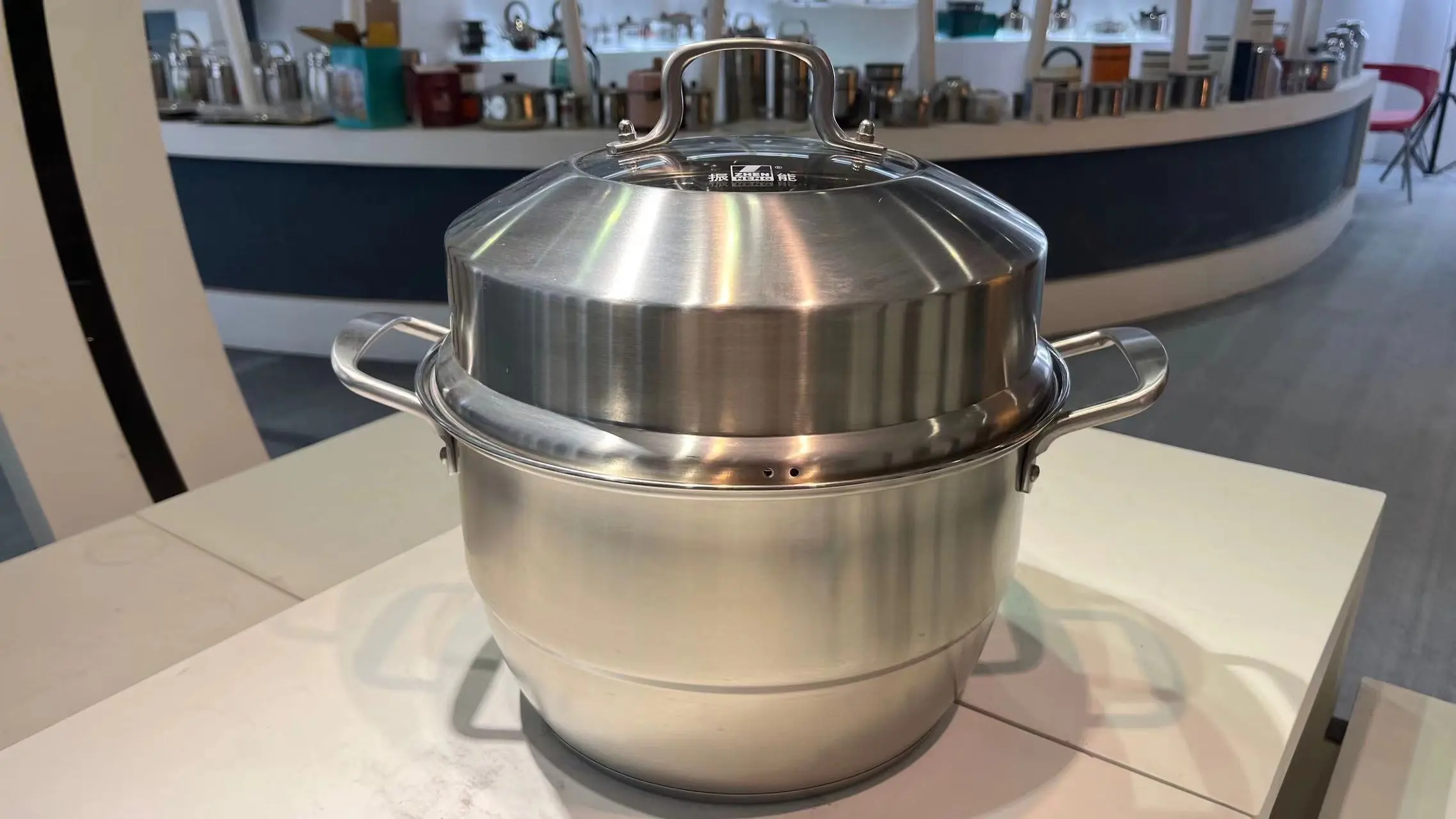 Quality Stainless Steel Steamer Pot for Cooking with 2 Handles Visual Cover Cookware Steamer Manufacturer | ZHENNENG 1