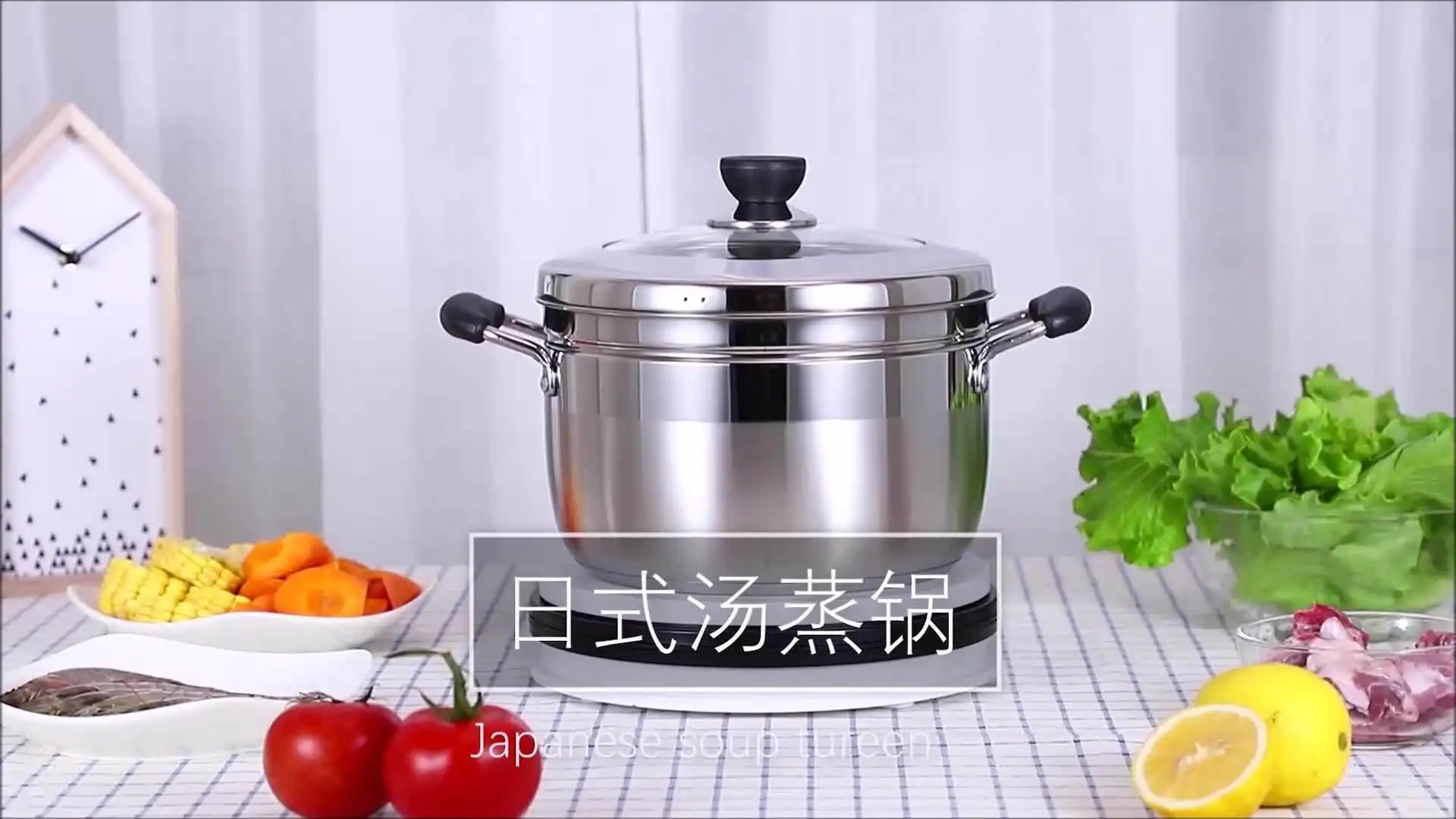 Stainless Steel Steamer Pot with Glass Lid 2