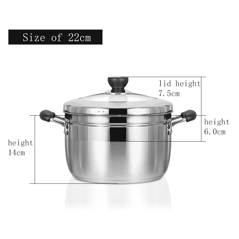 Stainless Steel Steamer Pot with Glass Lid 7
