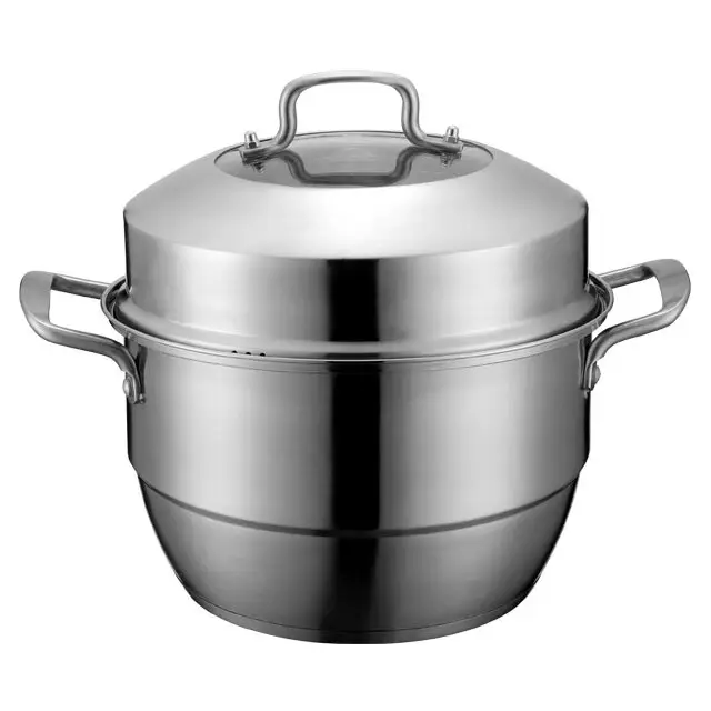 30cm Stainless Steel Steamer Pot with Visible Cover 4
