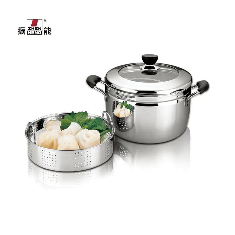24cm Thickened Stainless Steel Soup Steamer with Glass Lid - Customizable Sizes, Built-in Steam Basket - Ideal for Gas Stoves & Induction Cooktops 5