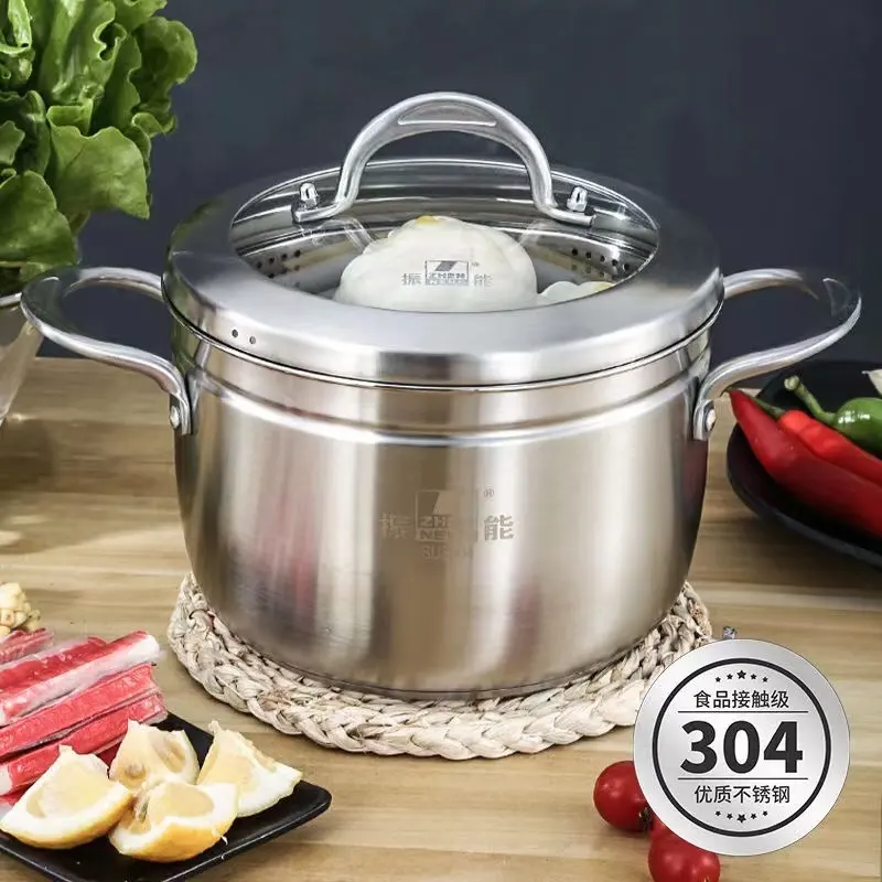 Stainless Steel Double Deck Steamer Pot - Customizable & High Quality 4