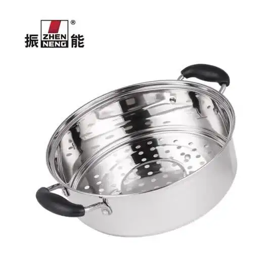 Double Bottom Stainless Steel Steamer Pot - Customizable Kitchenware Set 2